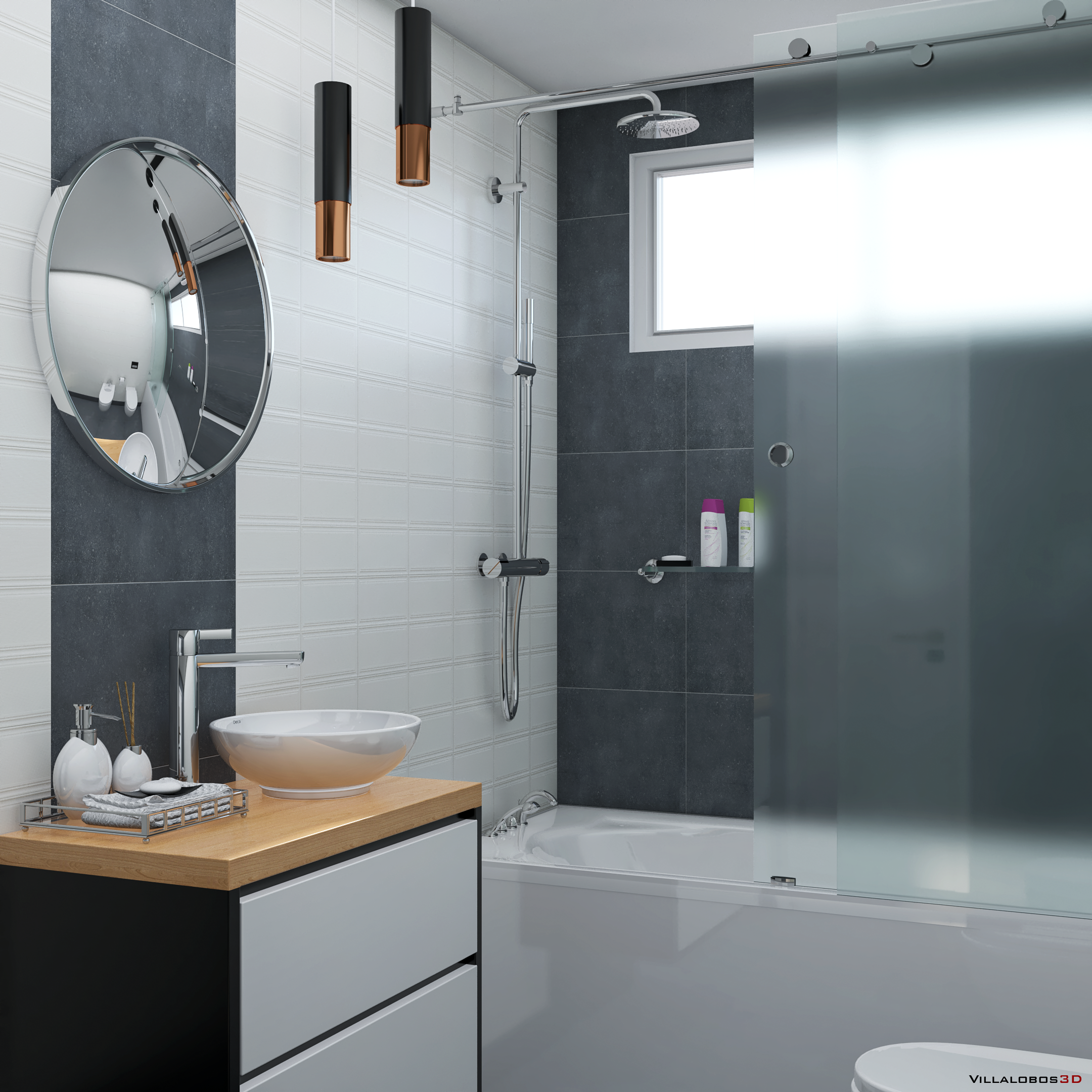 Baño Residencial - Vanity y Ducha