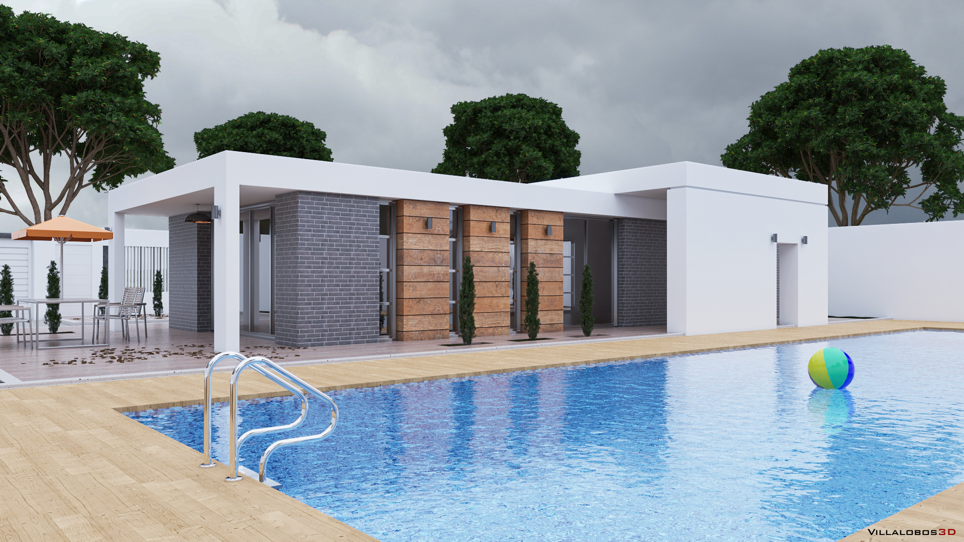 Render Exterior Luz Diurna Villalobos 3D