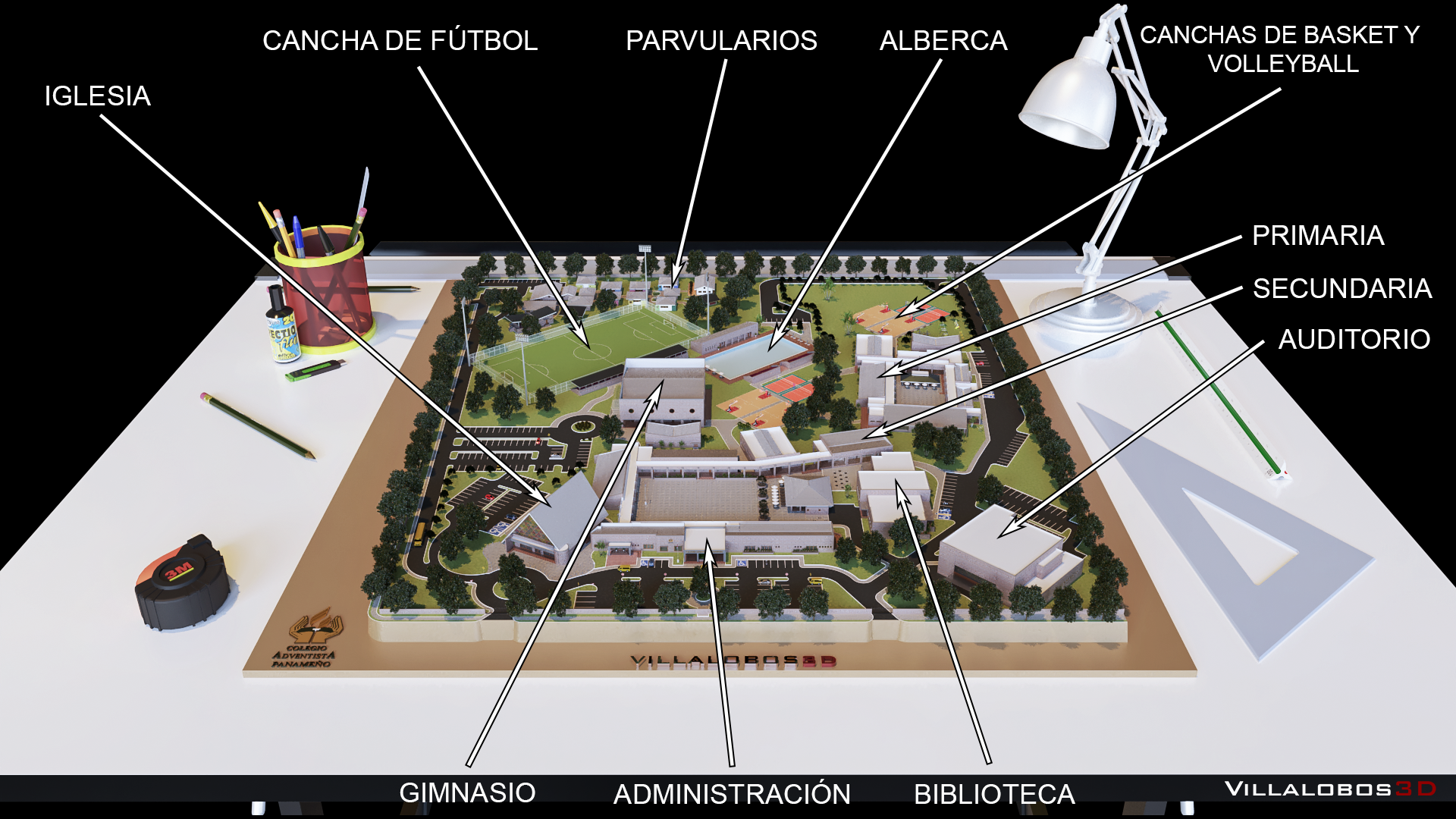Render Maqueta Colegio Volcán